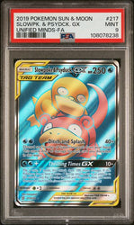 SLOWPOKE & PSYDUCK GX #217 - IR - PSA MINT 9