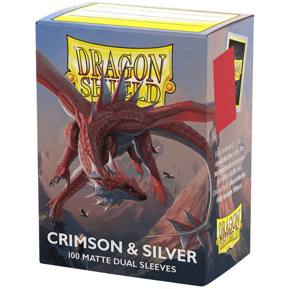 Dragon Shield - Dual - 100CT Standard Matte - Crimson & Silver