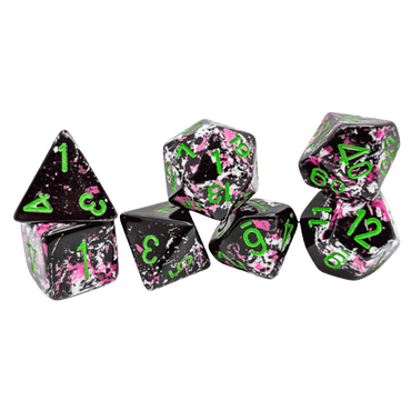 Chessex - Polyhedral (7 set) - Brushed - Paintball/green