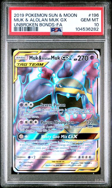 MUK & ALOLAN MUK GX #196 - FA - PSA GEM MT 10