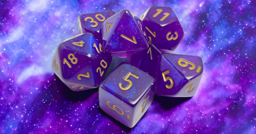 Chessex - Polyhedral (7 set) - Borealis - Royal purple/gold (Glow)