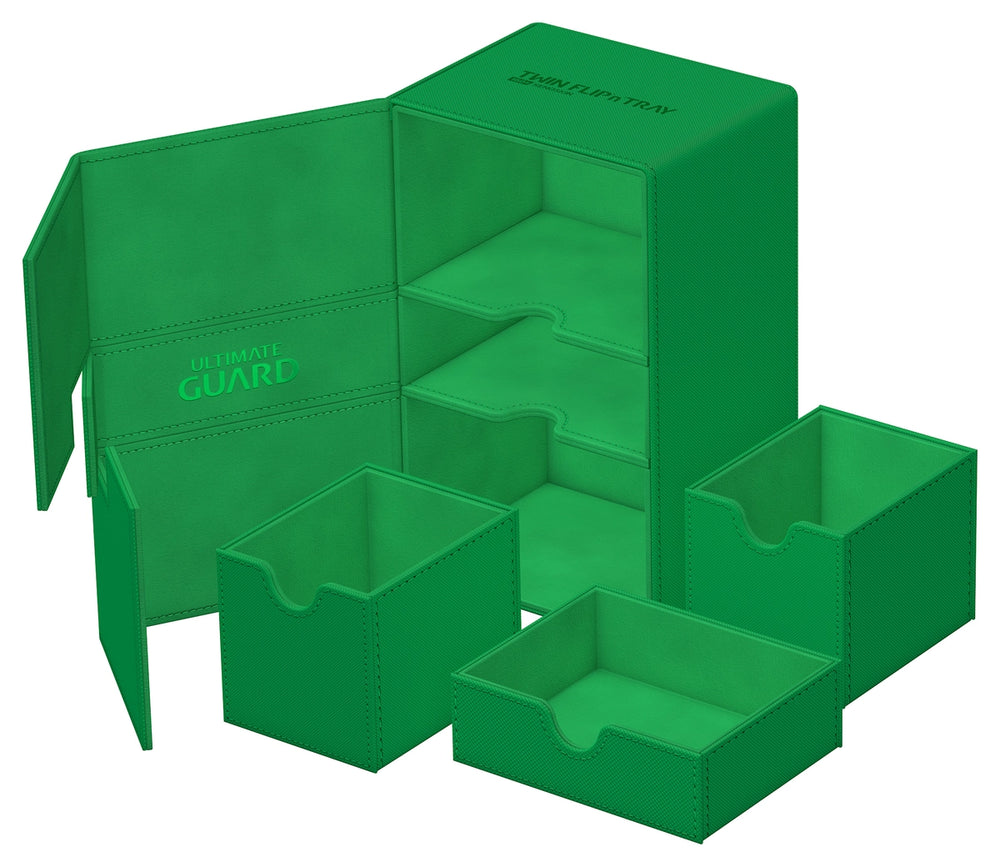 Ultimate Guard Twin Flip N Tray 160+ - Xenoskin - Green