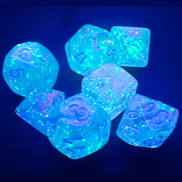 Chessex - Polyhedral (7 set) - Nebula - Wisteria/white (glow)