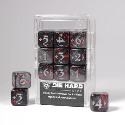 Die Hard Dice - Spindown Counters - Positive Power Pack - Bloody Black
