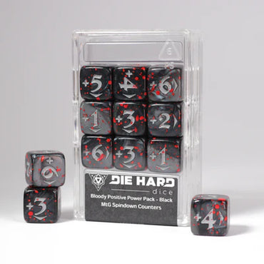 Die Hard Dice - Spindown Counters - Positive Power Pack - Bloody Black