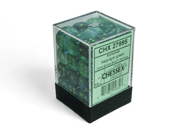Chessex 12 MM Borealis Kelp/Light Green