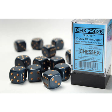 Chessex 16 MM - Opaque - Dusty Blue/Gold