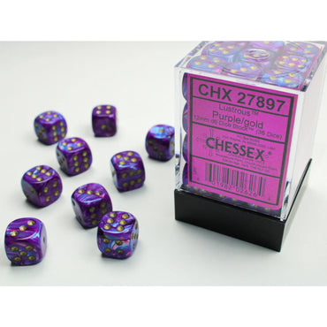 Chessex 12 MM Lustrous Purple/Gold