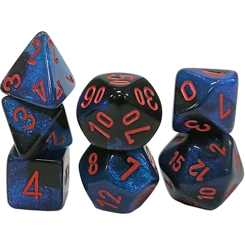Chessex Mini 7pc - Gemini  - Black starlight Red