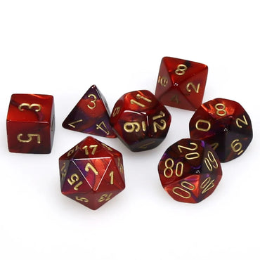 Chessex Mini 7pc - Gemini - Purple Red/Gold