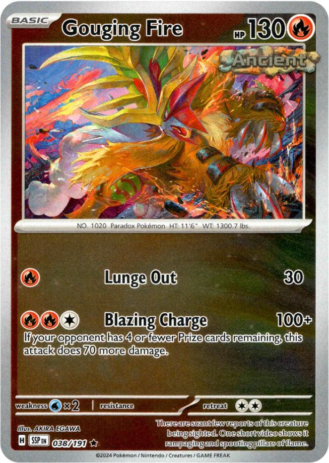 pokemon gouging fire card Pokemon Trading Card Game Surging Sparks Rare Gouging Fire #38