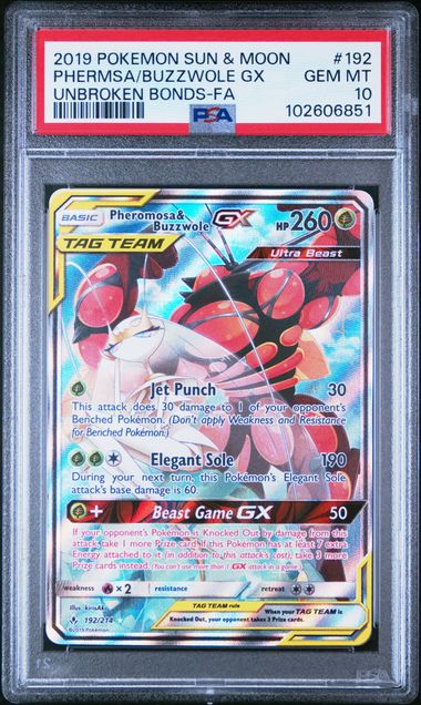 PHERMOSA & BUZZWOLE GX #192 - FA - PSA GEM MT 10
