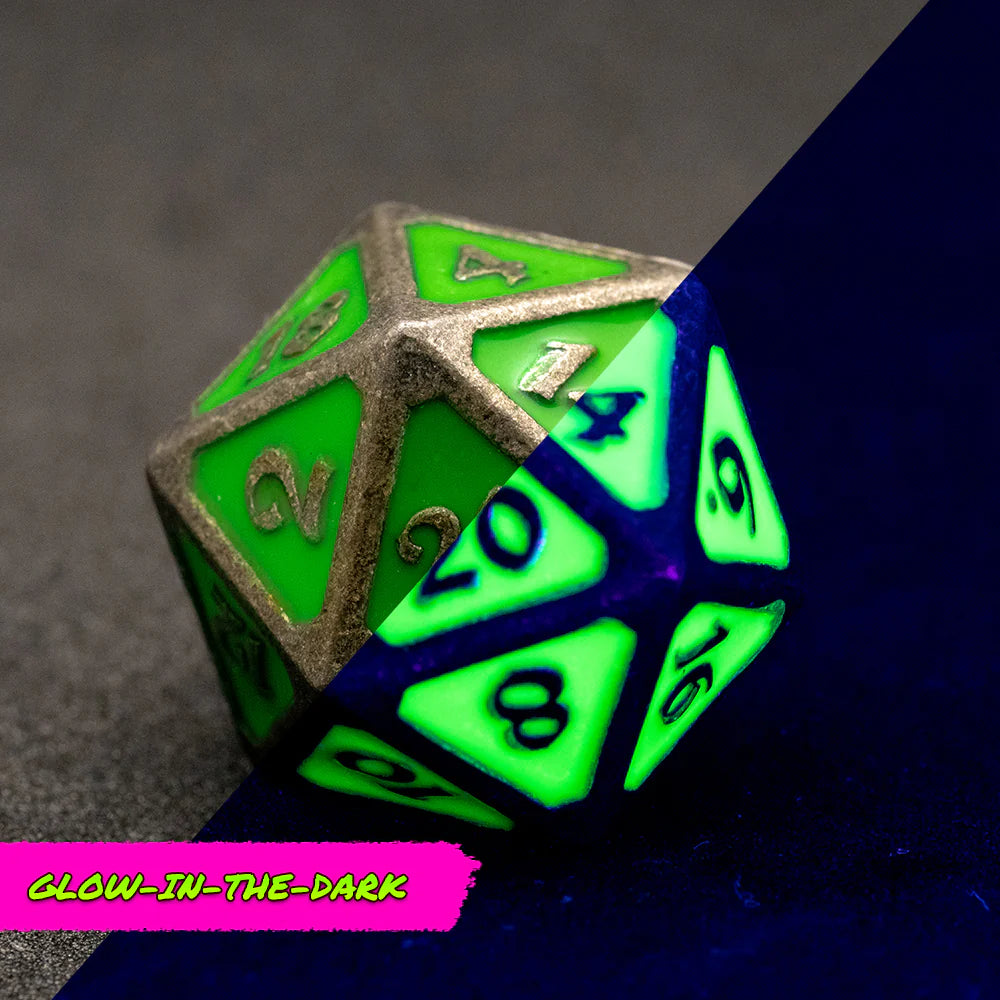 Die Hard Dice - Dire D20 - Afterdark Neon Death Ward (Glow)
