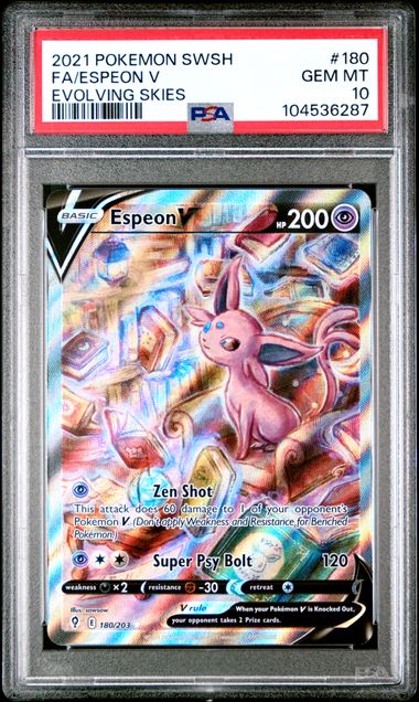 ESPEON V #180 - FA - PSA GEM MT 10