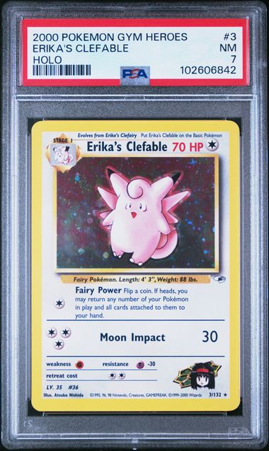ERIKA'S CLEFABLE #3 - HOLO - PSA NM 7