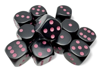 Chessex 16 MM - Opaque - Black/Pink