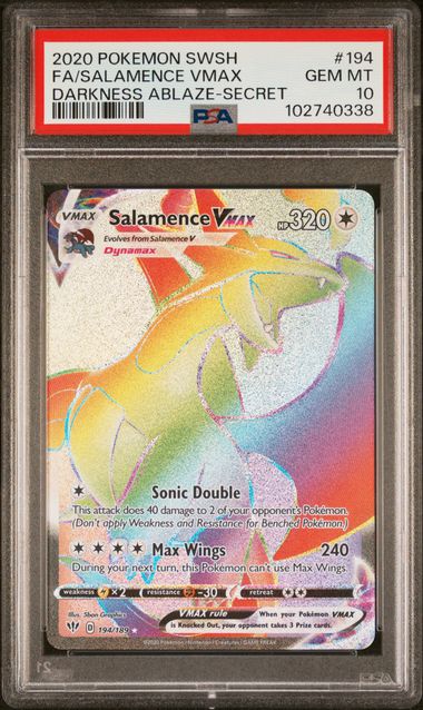 Salamence Vmax #194 - FA SECRET - PSA GEM MT 10